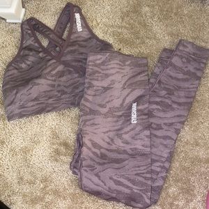 Gymshark, purple/ pink mauve set, adapt camo seamless